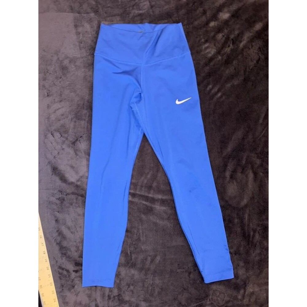 Nike Dri-FIT High Waisted Leggings Blue Athletic Tights Sz M -510